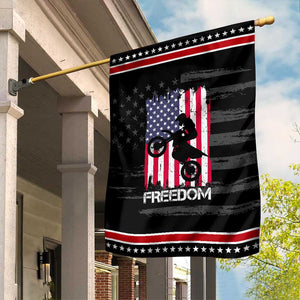 Freedom Motocross Dirt Bike Garden Flag Patriotic American Flag TS14 Distressed Black Red Print Your Wear