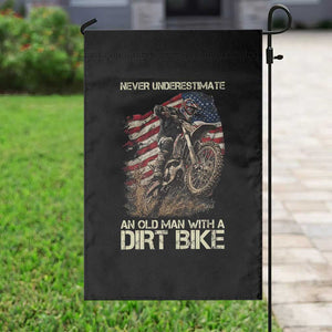 Dirt Bike American Flag Garden Flag Never Underestimate An Old Man With A Dirt Bike Motocross TS14 Print Your Wear