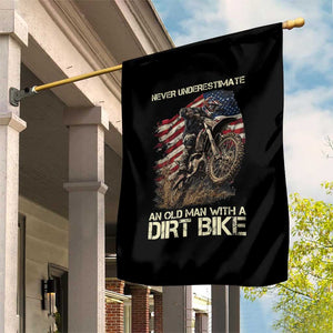 Dirt Bike American Flag Garden Flag Never Underestimate An Old Man With A Dirt Bike Motocross TS14 Print Your Wear