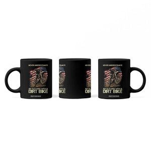 Dirt Bike American Flag Coffee Mug Never Underestimate An Old Man With A Dirt Bike Motocross TS14 Print Your Wear
