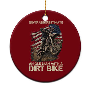 Dirt Bike American Flag Ceramic Ornament Never Underestimate An Old Man With A Dirt Bike Motocross TS14 1pc Red Print Your Wear