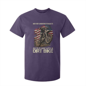 Dirt Bike American Flag T Shirt For Kid Never Underestimate An Old Man With A Dirt Bike Motocross TS14 Purple Print Your Wear