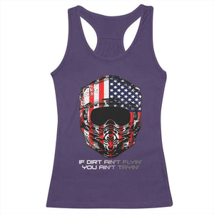 Dirt Bike American Flag Patriotic Racerback Tank Top If Dirt Ain't Flyin You Ain't Tryin TS14 Purple Print Your Wear
