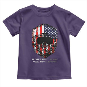 Dirt Bike American Flag Patriotic Toddler T Shirt If Dirt Ain't Flyin You Ain't Tryin TS14 Purple Print Your Wear