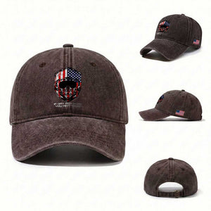 Dirt Bike American Flag Patriotic Washed Cotton Baseball Cap If Dirt Ain't Flyin You Ain't Tryin TS14 Washed Cap Universal Fit Dark Brown Print Your Wear