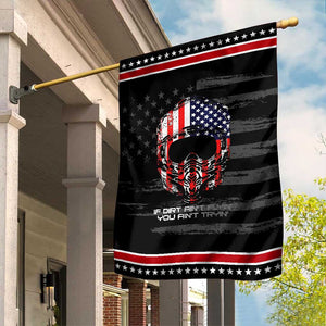 Dirt Bike American Flag Patriotic Garden Flag If Dirt Ain't Flyin You Ain't Tryin TS14 Distressed Black Red Print Your Wear