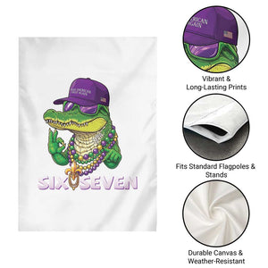 Mardi Gras Alligator Garden Flag Funny Six Seven MAGA Political Meme TS14 Print Your Wear