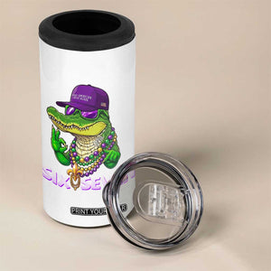 Mardi Gras Alligator 4 in 1 Can Cooler Tumbler Funny Six Seven MAGA Political Meme TS14 Print Your Wear