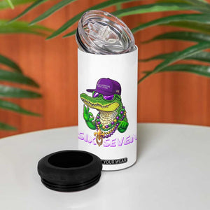 Mardi Gras Alligator 4 in 1 Can Cooler Tumbler Funny Six Seven MAGA Political Meme TS14 Print Your Wear
