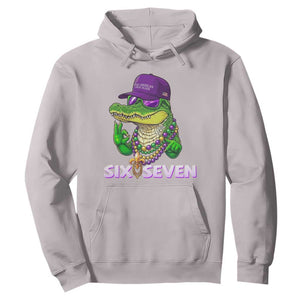 Mardi Gras Alligator Hoodie Funny Six Seven MAGA Political Meme TS14 Ice Gray Print Your Wear