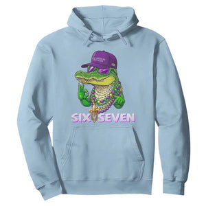 Mardi Gras Alligator Hoodie Funny Six Seven MAGA Political Meme TS14 Light Blue Print Your Wear