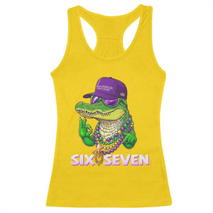 Mardi Gras Alligator Racerback Tank Top Funny Six Seven MAGA Political Meme TS14 Daisy Print Your Wear