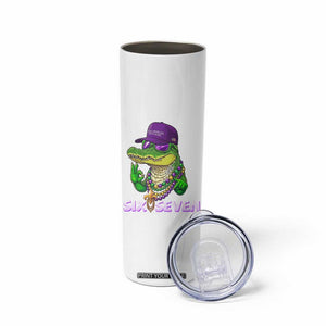 Mardi Gras Alligator Skinny Tumbler Funny Six Seven MAGA Political Meme TS14 Print Your Wear