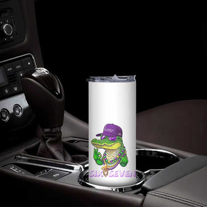 Mardi Gras Alligator Skinny Tumbler Funny Six Seven MAGA Political Meme TS14 Print Your Wear