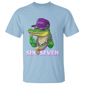Mardi Gras Alligator T Shirt Funny Six Seven MAGA Political Meme TS14 Light Blue Print Your Wear
