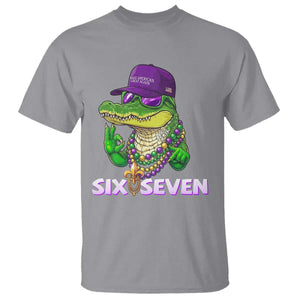 Mardi Gras Alligator T Shirt Funny Six Seven MAGA Political Meme TS14 Sport Gray Print Your Wear