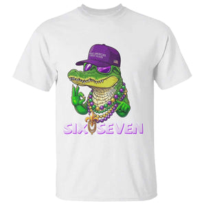 Mardi Gras Alligator T Shirt Funny Six Seven MAGA Political Meme TS14 White Print Your Wear