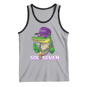 Mardi Gras Alligator Tank Top Funny Six Seven MAGA Political Meme TS14 Athletic Heather Black Print Your Wear