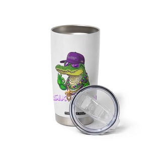 Mardi Gras Alligator Tumbler Cup Funny Six Seven MAGA Political Meme TS14 Print Your Wear