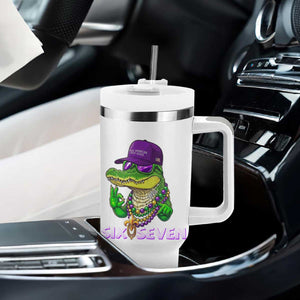 Mardi Gras Alligator Tumbler With Handle Funny Six Seven MAGA Political Meme TS14 Print Your Wear