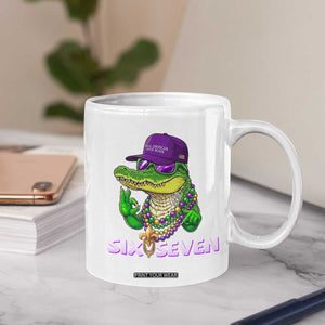 Mardi Gras Alligator Coffee Mug Funny Six Seven MAGA Political Meme TS14 Print Your Wear