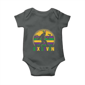 Mardi Gras Bigfoot Baby Onesie Funny Six Seven Meme Carnival Trendy TS14 Dark Heather Print Your Wear