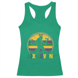 Mardi Gras Bigfoot Racerback Tank Top Funny Six Seven Meme Carnival Trendy TS14 Irish Green Print Your Wear