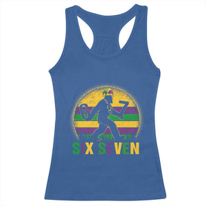 Mardi Gras Bigfoot Racerback Tank Top Funny Six Seven Meme Carnival Trendy TS14 Royal Blue Print Your Wear