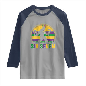 Mardi Gras Bigfoot Raglan Shirt Funny Six Seven Meme Carnival Trendy TS14 Sport Gray Navy Print Your Wear