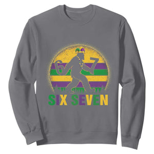Mardi Gras Bigfoot Sweatshirt Funny Six Seven Meme Carnival Trendy TS14 Charcoal Print Your Wear