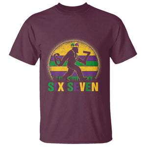 Mardi Gras Bigfoot T Shirt Funny Six Seven Meme Carnival Trendy TS14 Maroon Print Your Wear