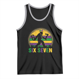Mardi Gras Bigfoot Tank Top Funny Six Seven Meme Carnival Trendy TS14 Black Athletic Heather Print Your Wear