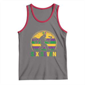 Mardi Gras Bigfoot Tank Top Funny Six Seven Meme Carnival Trendy TS14 Deep Heather Red Print Your Wear
