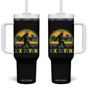 Mardi Gras Bigfoot Tumbler With Handle Funny Six Seven Meme Carnival Trendy TS14 One Size: 40 oz Black Print Your Wear