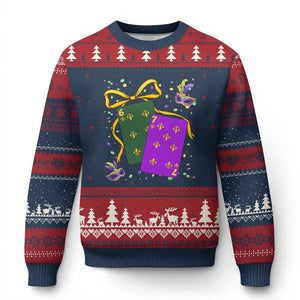 67 Mardi Gras Ugly Christmas Sweater Funny Six Seven Playing Cards Meme TS14 Navy Red Print Your Wear