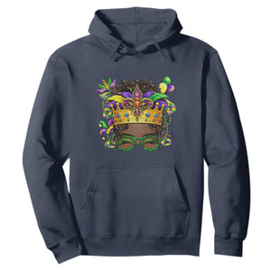 Mardi Gras Queen Hoodie Messy Pun Carnival Party TS14 Navy Print Your Wear
