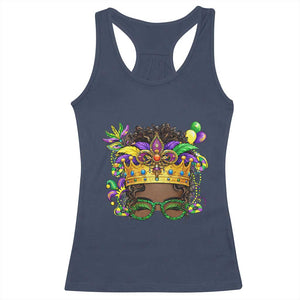 Mardi Gras Queen Racerback Tank Top Messy Pun Carnival Party TS14 Navy Print Your Wear