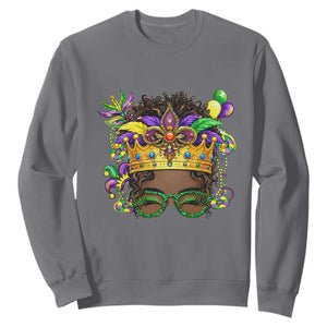 Mardi Gras Queen Sweatshirt Messy Pun Carnival Party TS14 Charcoal Print Your Wear