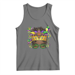 Mardi Gras Queen Tank Top Messy Pun Carnival Party TS14 Black Heather Print Your Wear