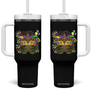 Mardi Gras Queen Tumbler With Handle Messy Pun Carnival Party TS14 One Size: 40 oz Black Print Your Wear