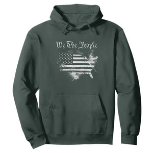 We The People Hoodie Vintage Grunge American Flag 4th of July 1776 TS14 Dark Forest Green Print Your Wear