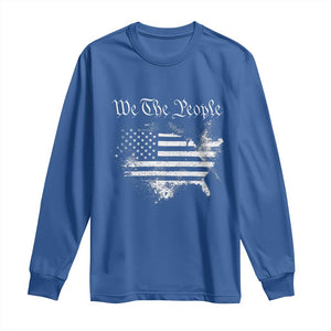 We The People Long Sleeve Shirt Vintage Grunge American Flag 4th of July 1776 TS14 Royal Blue Print Your Wear