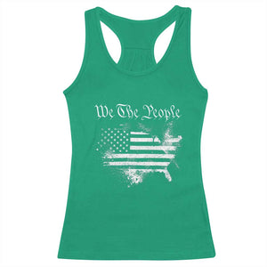 We The People Racerback Tank Top Vintage Grunge American Flag 4th of July 1776 TS14 Irish Green Print Your Wear