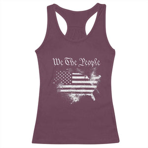 We The People Racerback Tank Top Vintage Grunge American Flag 4th of July 1776 TS14 Maroon Print Your Wear