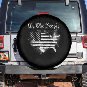We The People Spare Tire Cover Vintage Grunge American Flag 4th of July 1776 TS14 No hole Black Print Your Wear