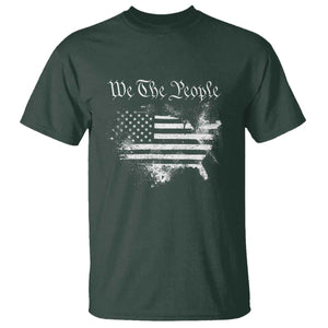 We The People T Shirt Vintage Grunge American Flag 4th of July 1776 TS14 Dark Forest Green Print Your Wear