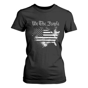 We The People T Shirt For Women Vintage Grunge American Flag 4th of July 1776 TS14 Black Print Your Wear