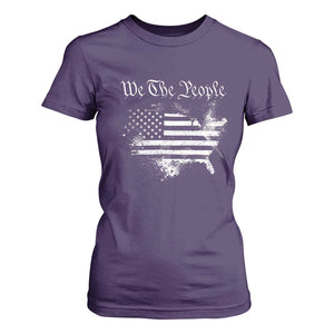 We The People T Shirt For Women Vintage Grunge American Flag 4th of July 1776 TS14 Purple Print Your Wear