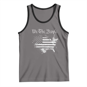We The People Tank Top Vintage Grunge American Flag 4th of July 1776 TS14 Deep Heather Black Print Your Wear