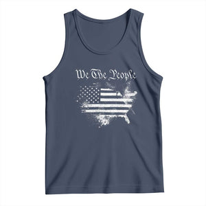We The People Tank Top Vintage Grunge American Flag 4th of July 1776 TS14 Navy Print Your Wear